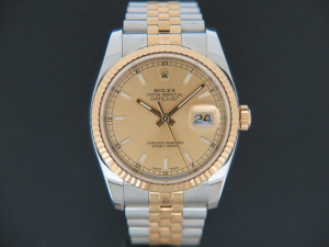 Rolex Datejust Gold/Steel Champagne Dial 116233