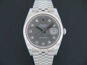 Rolex Datejust 41 Rhodium Diamond Dial NEW 126334 FULL STICKERS