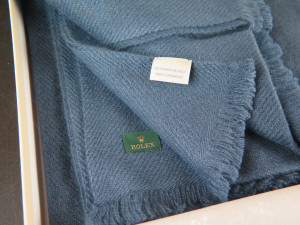 Rolex Sjaal / Scarf Blue Cashmere NEW