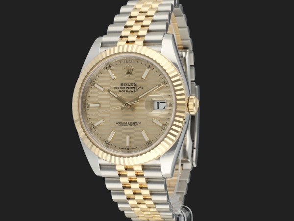 Rolex - Datejust 41 Gold/Steel Champagne Fluted Motif Dial 126333 