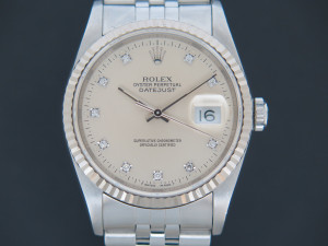 Rolex Datejust Silver Diamond Dial 16234 