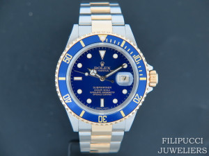 Rolex Submariner Date Gold/Steel Blue Dial 16613 