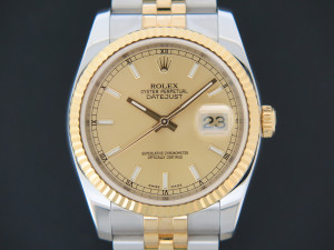 Rolex Datejust Gold/Steel Champagne Dial 116233