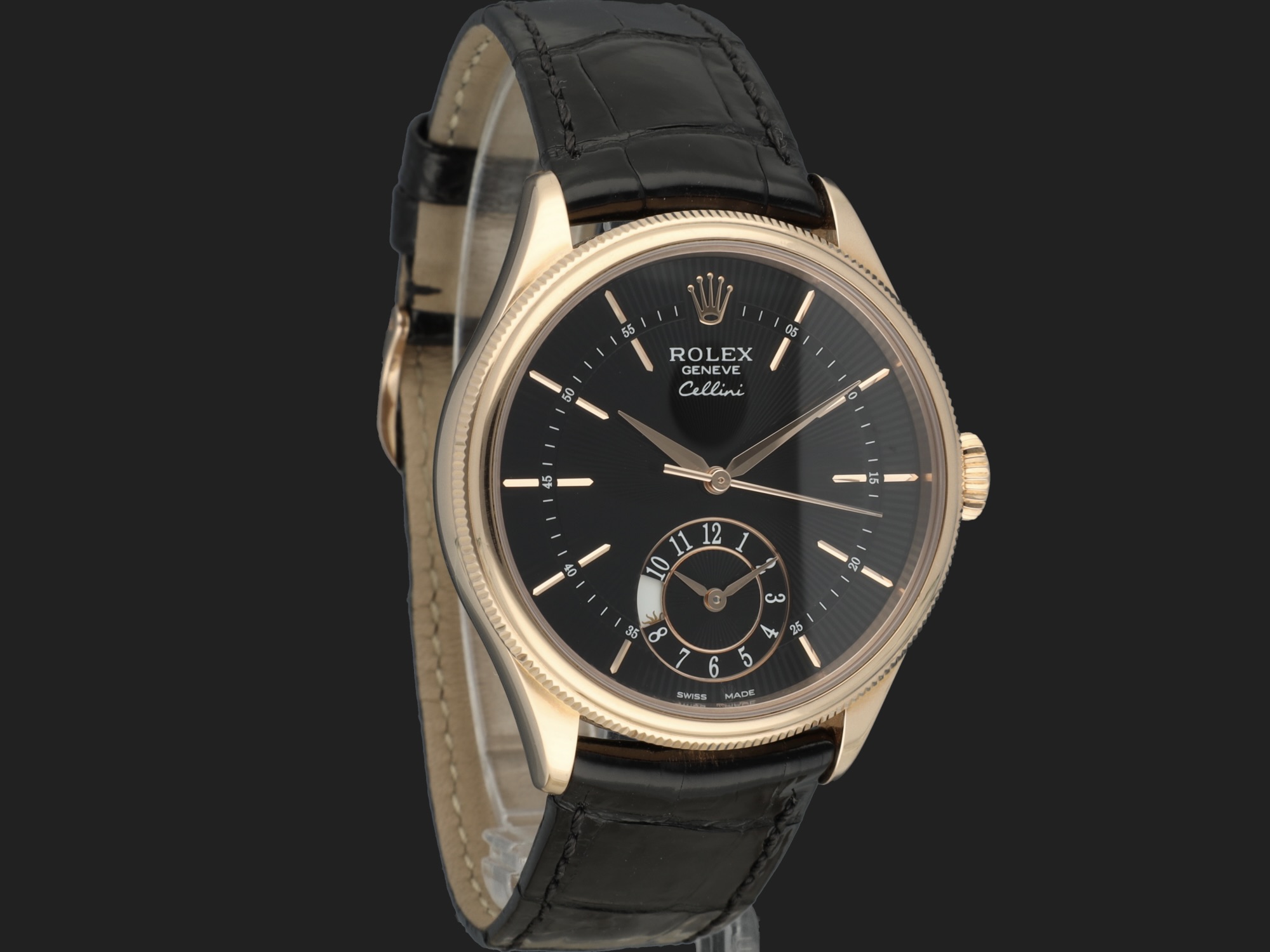 Rolex Cellini Dual Time Everose Gold 50525 Watches Filipucci Juweliers