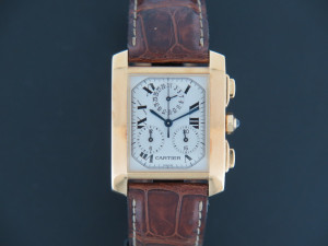 Cartier Tank Francaise Chronoflex Yellow Gold 1830 