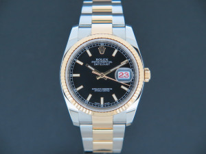 Rolex Datejust Gold/Steel Black Dial 116233