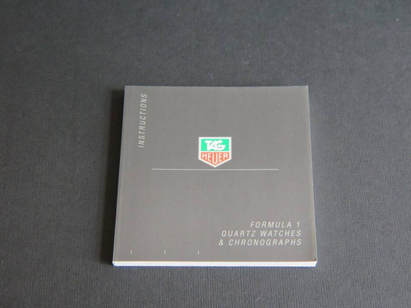 Tag Heuer - Instructions Formula 1 Quartz Watches & Chronographs Booklet 