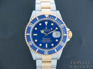 Rolex Submariner Date Gold/Steel  Blue Dial 16613  