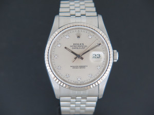 Rolex Datejust Silver Diamond Dial 16234 