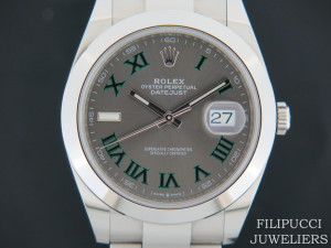 Rolex Datejust 41 Slate Roman Dial 126300 NEW Partly Stickers 
