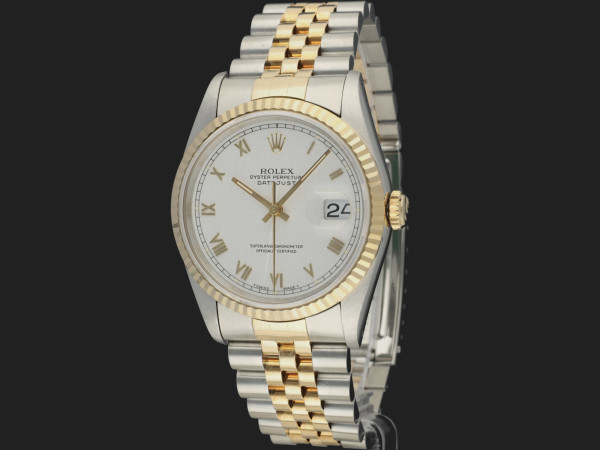 Rolex - Datejust Gold/Steel White Roman Dial 16233