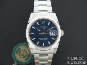 Rolex Date NEW 115200 Blue Dial
