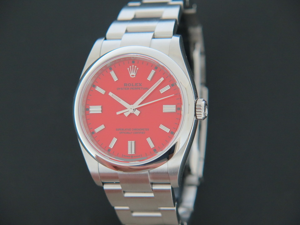 Rolex Oyster Perpetual 36 Coral Red Dial 126000 NEW