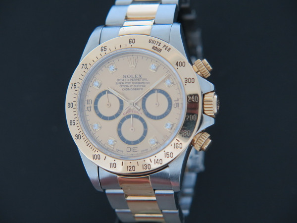 Rolex - Daytona Gold/Steel Champagne Diamond Dial 16523