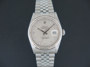 Rolex Datejust Silver Diamond Dial 16234