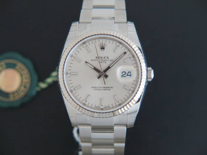 Rolex Date Silver Dial NEW 115234