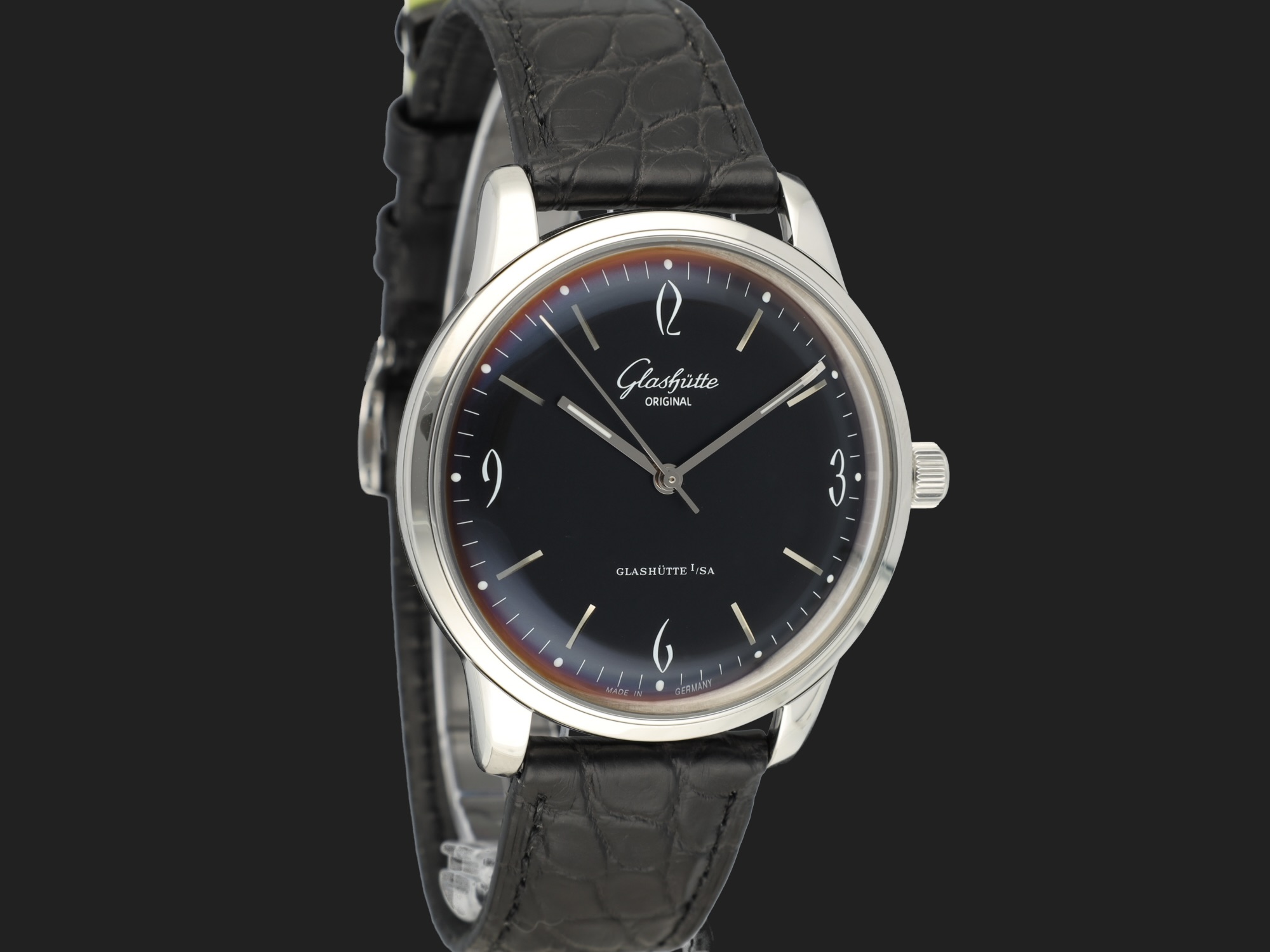 Glashutte Original Senator Sixties Black Dial 3952040204 NEW Uhren Filipucci Juwelers