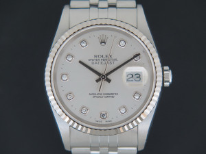 Rolex Datejust Rhodium Diamond Dial 16234