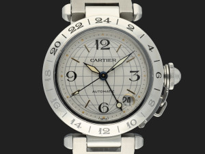 Cartier Pasha C GMT Automatic Silver Dial 2377