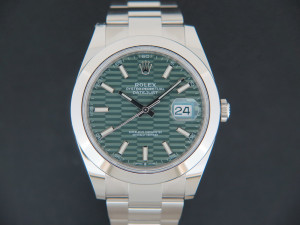 Rolex Datejust 41 Mint Green Motif Dial 126300 NEW
