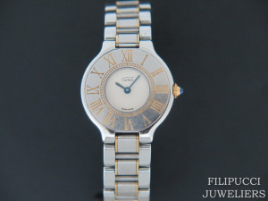 Cartier Must 21 Gold/Steel Ivory Dial 