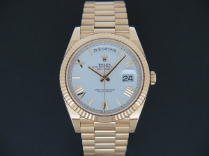 Rolex Day-Date 40 Yellow Gold White Roman Dial  228238