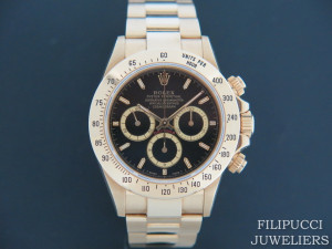 Rolex Daytona Yellow Gold Black Dial 16528 Inverted Six