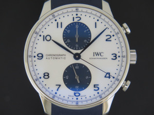 IWC Portugieser Chronograph White Dial IW371620 NEW